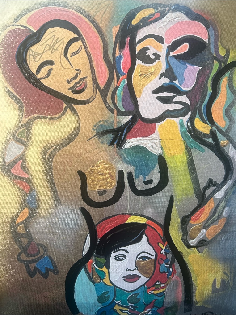 Multicolor Contemporary art by Addie Wuensch “BIRTH OF A SOUL” 16 by 20
